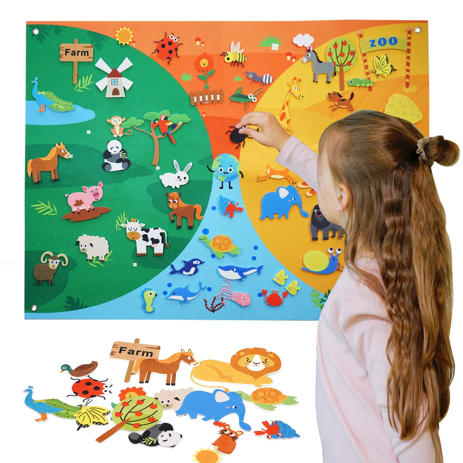 Felt Farm Zoo Storyboard Set 56pcs &ndash; Interactive Home Play