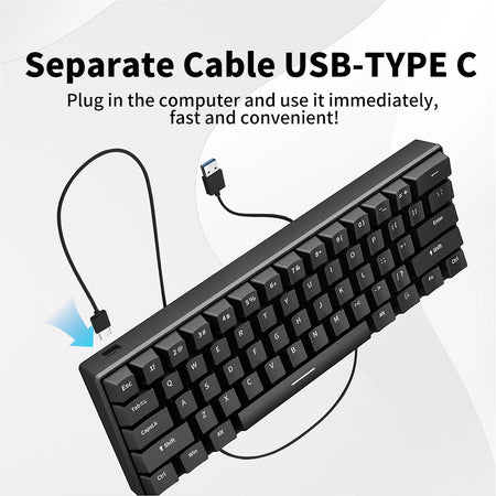 ZSUS Z61-B USB Gaming Mechanical Mini Keyboard &ndash; Red Switch