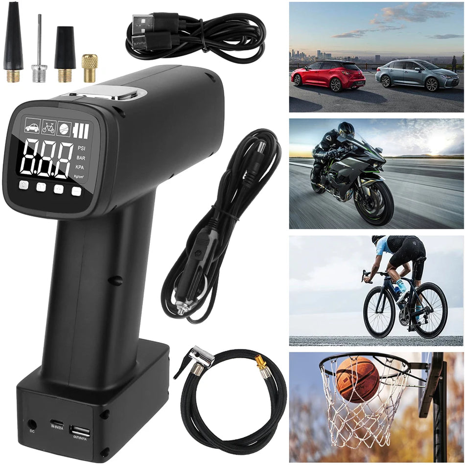 Nešiojamas Automobilio Padangų Pūstuvas 150 PSI, Belaidis Oro Siurblys su 6000mAh Baterija