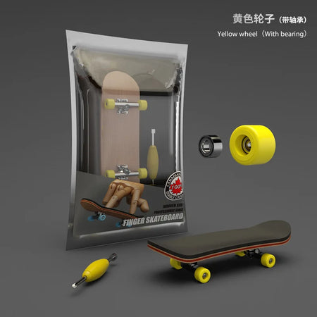 Professional Maple Finger Skateboard &ndash; With Bearings Yellow