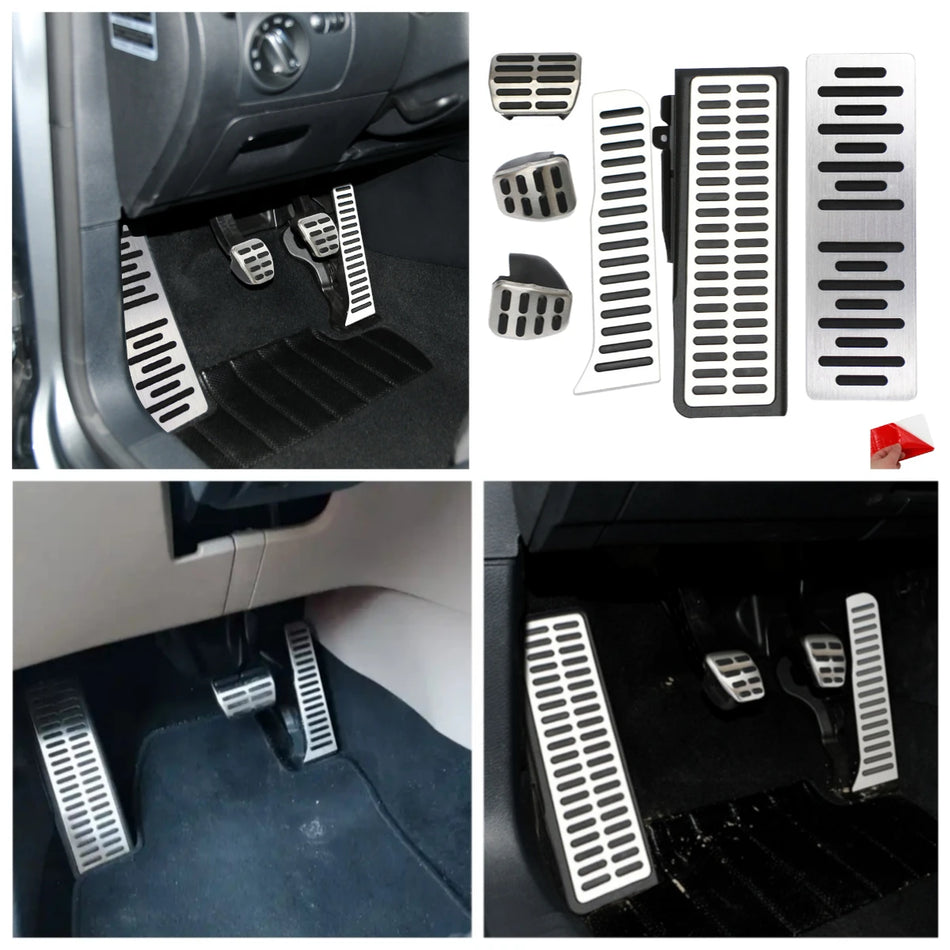 Pedaltäckningar för Skoda Octavia A5 Yeti och Superb vänsterstyrd med rostfritt stål och gummigrep