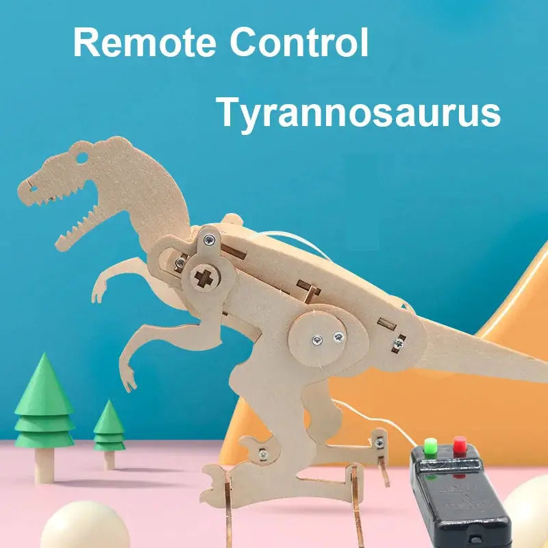 DIY Dinosaur T Rex 3D Model STEM Basics Science Toys for Boys Electric Crawling Wood Model Assembly Puzzle Teen Friends Gift by InterCyprus Trading Ltd