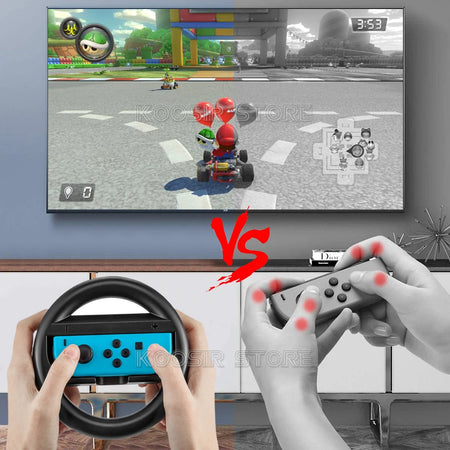 Nintendo Switch Game Accessories Set &ndash; Enhanced Gaming Experience with Joy Con Handle and Racing Steering Wheel