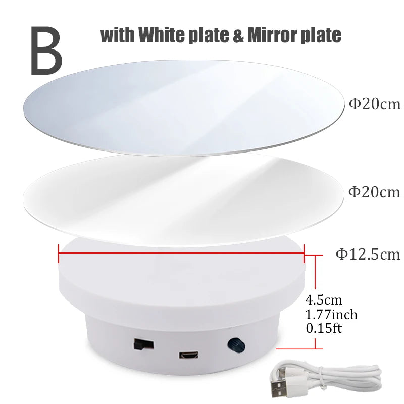 BFOLLOW 360 Rotating Turntable for Photography &amp; Exhibitions B with White Mirror / CHINA