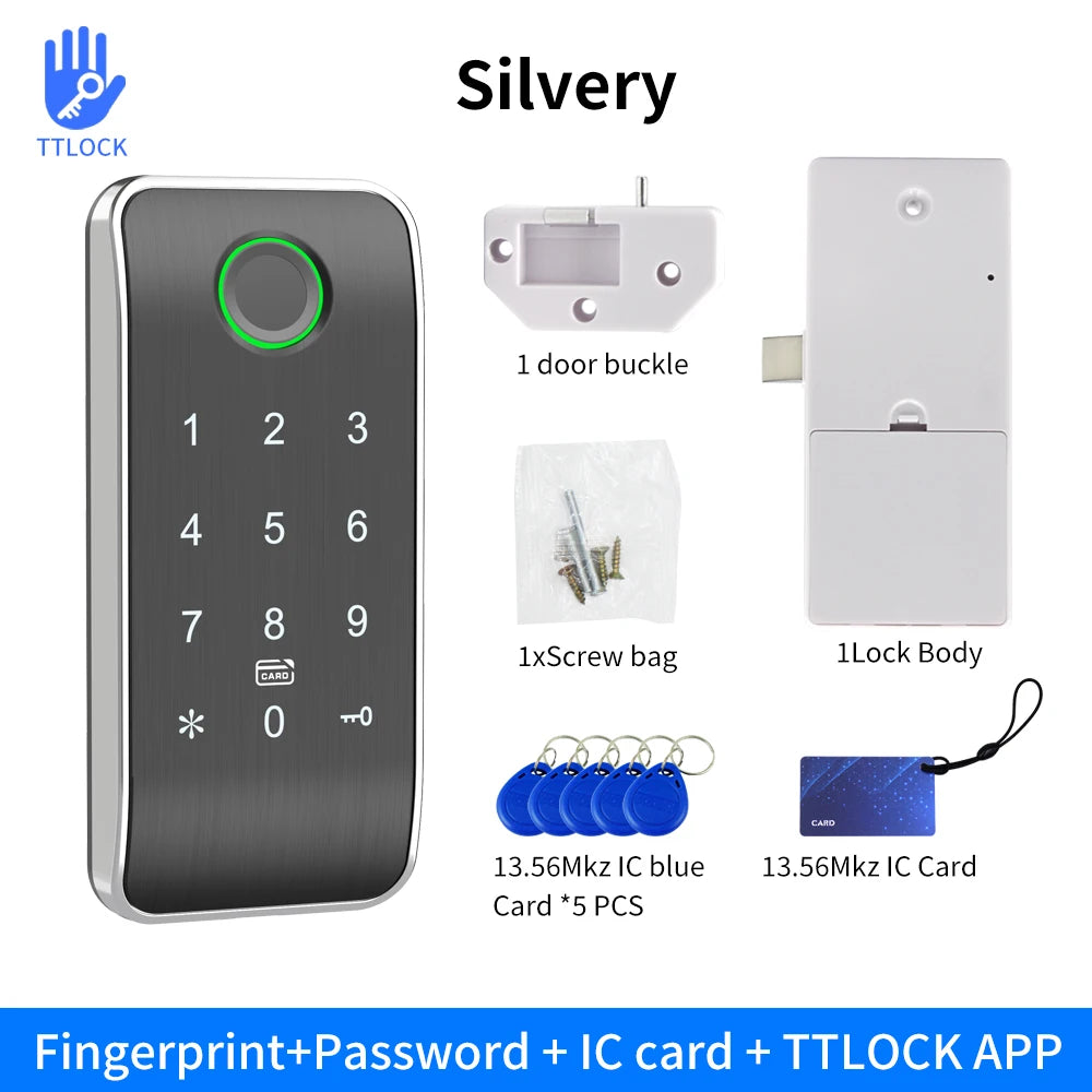 EM167-TTLOCK &ndash; Bluetooth App Access And Multi-Method Unlock EM168-F-TT silvery