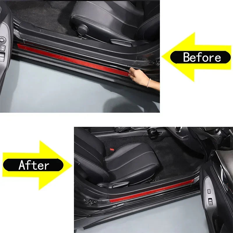 Mazda MX5 2016 a 2024 Tiras de Soleira em Fibra de Carbono Macia