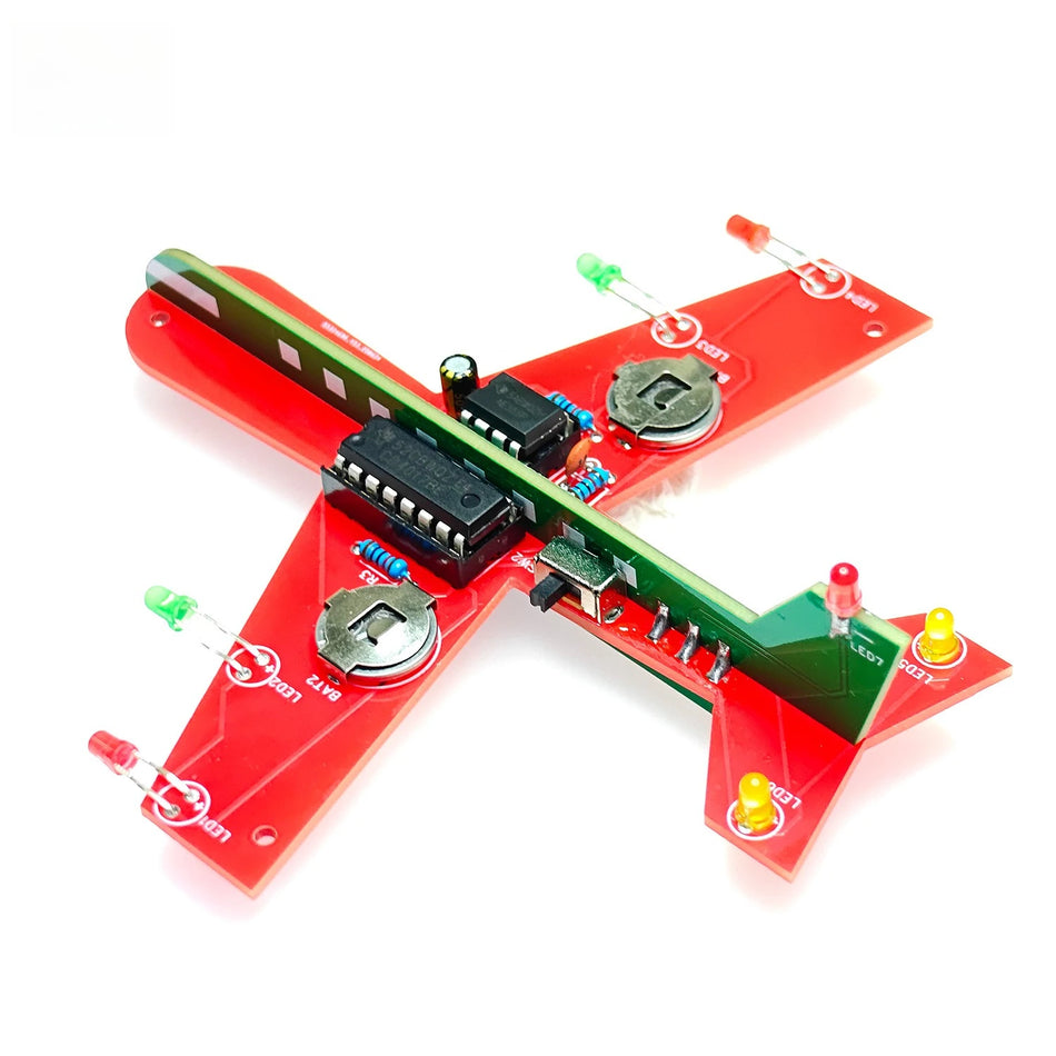 Образователен DIY електронен комплект със светещ LED самолет, PCB платка и играчка за сглобяване