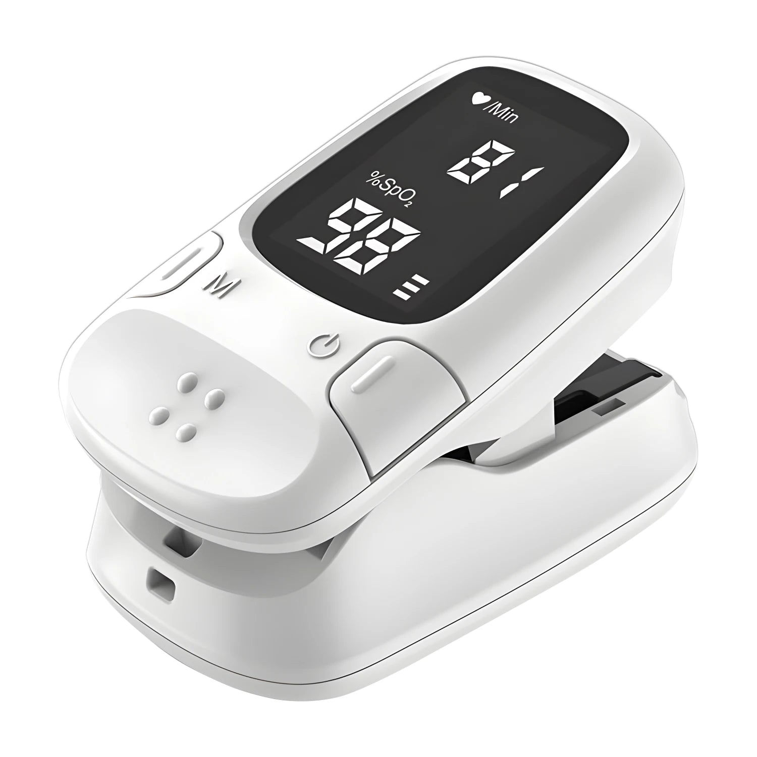 Portable Fingertip Pulse Oximeter - LED Quick Testing White