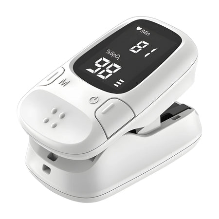 Portable Fingertip Pulse Oximeter - LED Quick Testing White