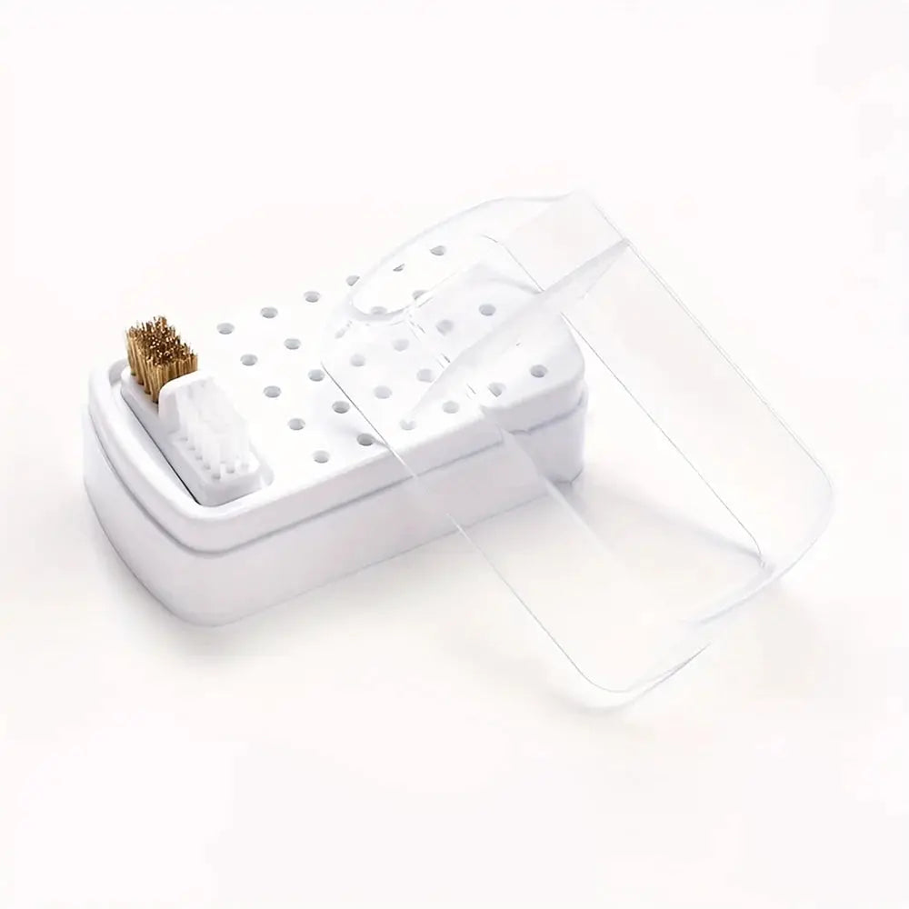 30 holes sanding head storage box with cleaning brush empty box anti-dust split tungsten steel ceramic nail tools by InterCyprus Trading Ltd