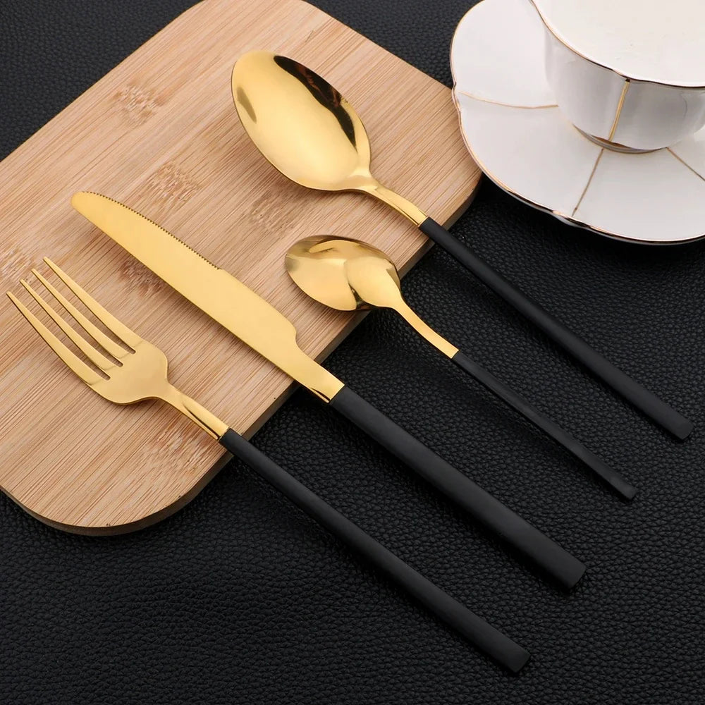 24Pcs Stainless Steel Cutlery Set &ndash; Eco-Friendly Dinnerware for Six