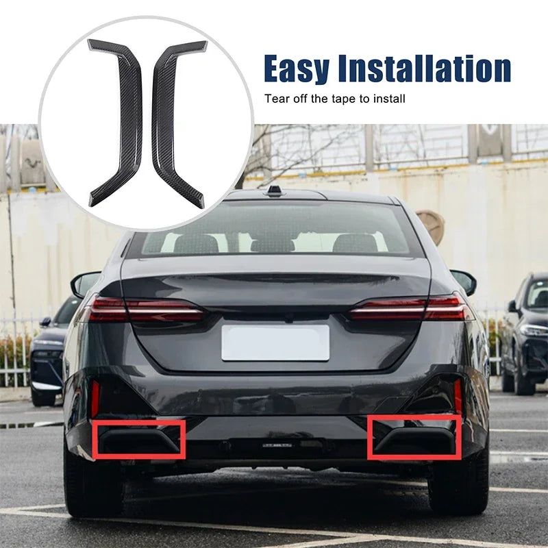 Adesivo Telaio Terminale di Scarico in Fibra di Carbonio Reale per BMW 5 G60 2024