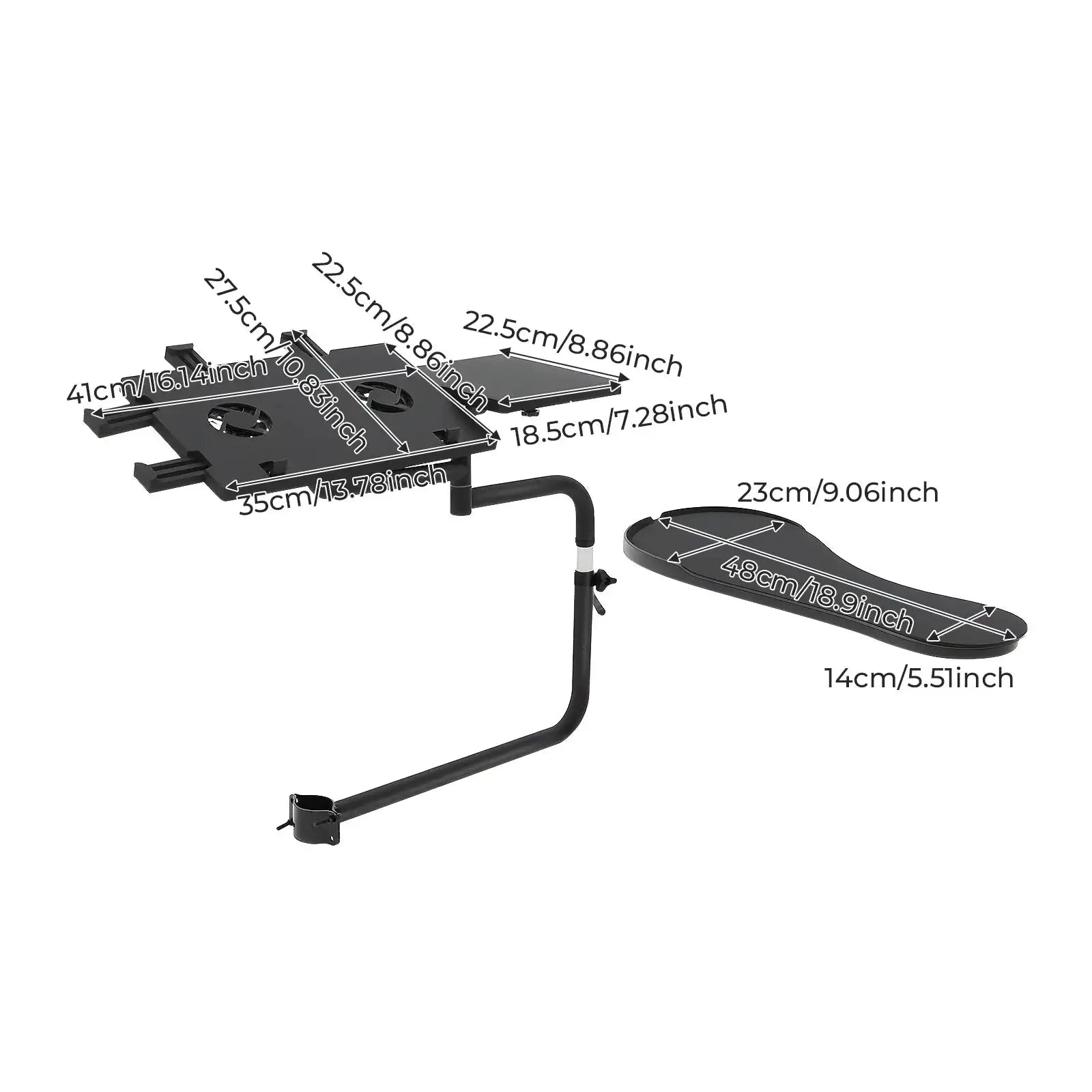 Adjustable Laptop Stand 360 Rotating Tray &ndash; Cooling Fans black / GERMANY
