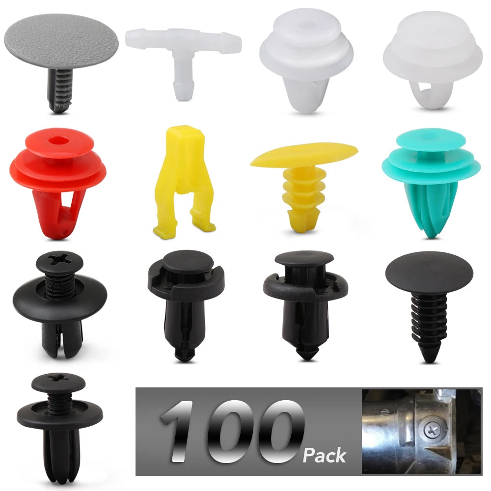 100pcs Universal Car Clips for Mercedes Benz Models: W211, W203, W204, W210, W124, W202, CLA, W212, W220, W205, W201, A Class, GLA, CLK, and More Default Title