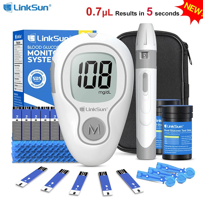 LinkSun G-425-3 &ndash; Blood Glucose Test Kit With Strips