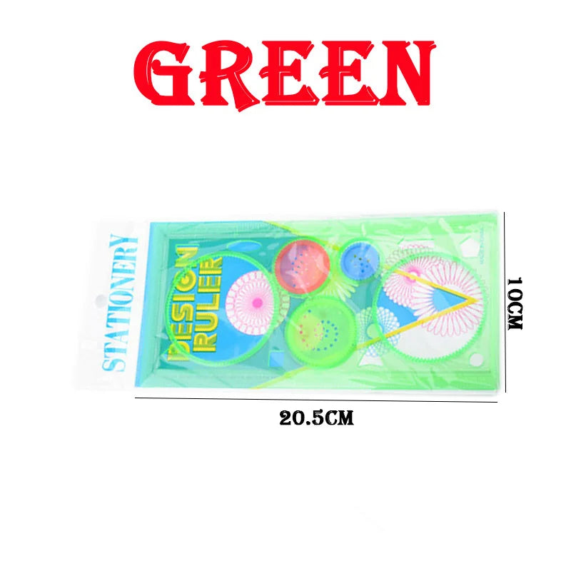 Drawing Stencils Set Geometry Spirograph Art Crafts Educational Toy Green