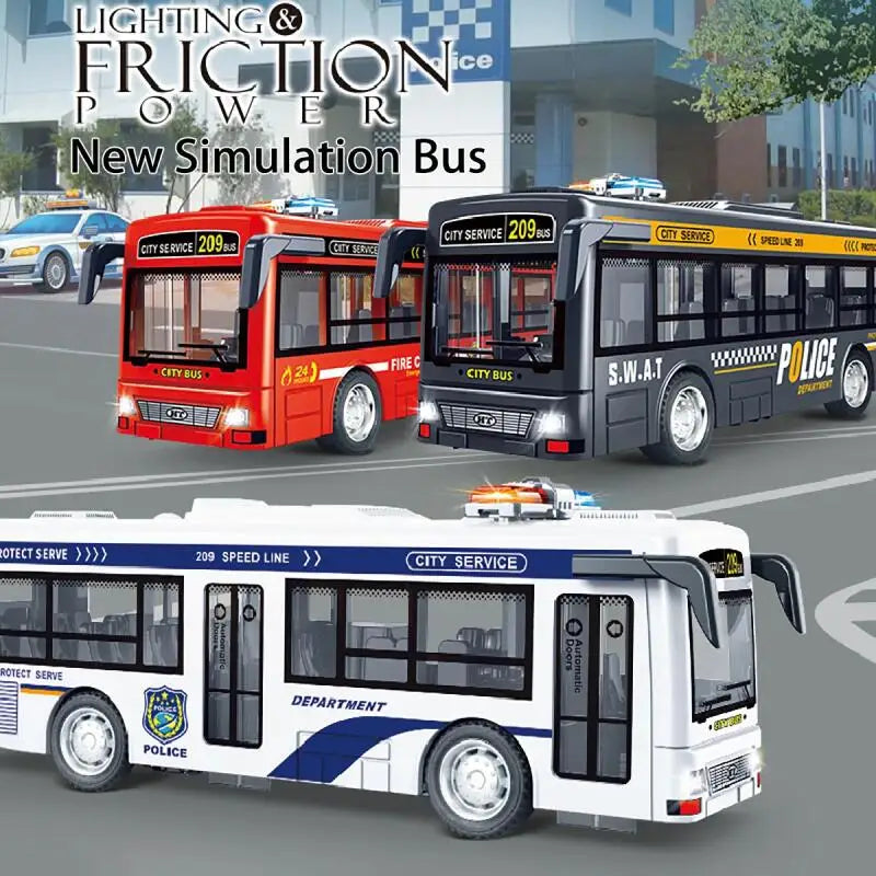 Conusea Dubbeldekker Diecast Bus, Trekspeelgoed met Deuren, Licht en Geluid