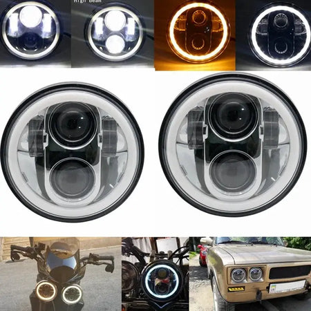 2x 5.75 inch led headlight High/Low beam halo for Speed Triple & Street Triple & Thunder 5 3/4" projector by InterCyprus Trading Ltd