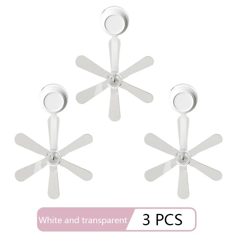 3PCS Wall Mounted Air Guide Fan - Adjustable Windmill Transparent 3PCS
