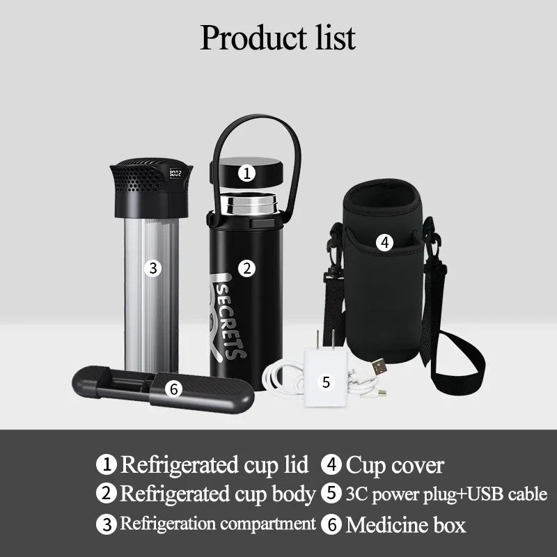 Portable Mini Insulin Refrigerated Cooler &ndash; USB Powered black