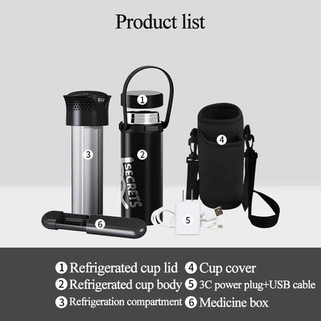 Portable Mini Insulin Refrigerated Cooler &ndash; USB Powered black