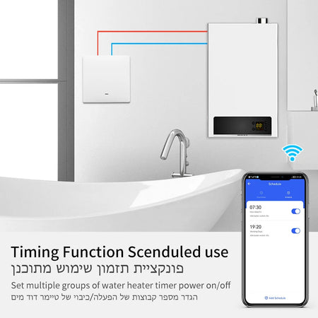 Tuya 40A WiFi Smart Boiler Switch with Power Monitor