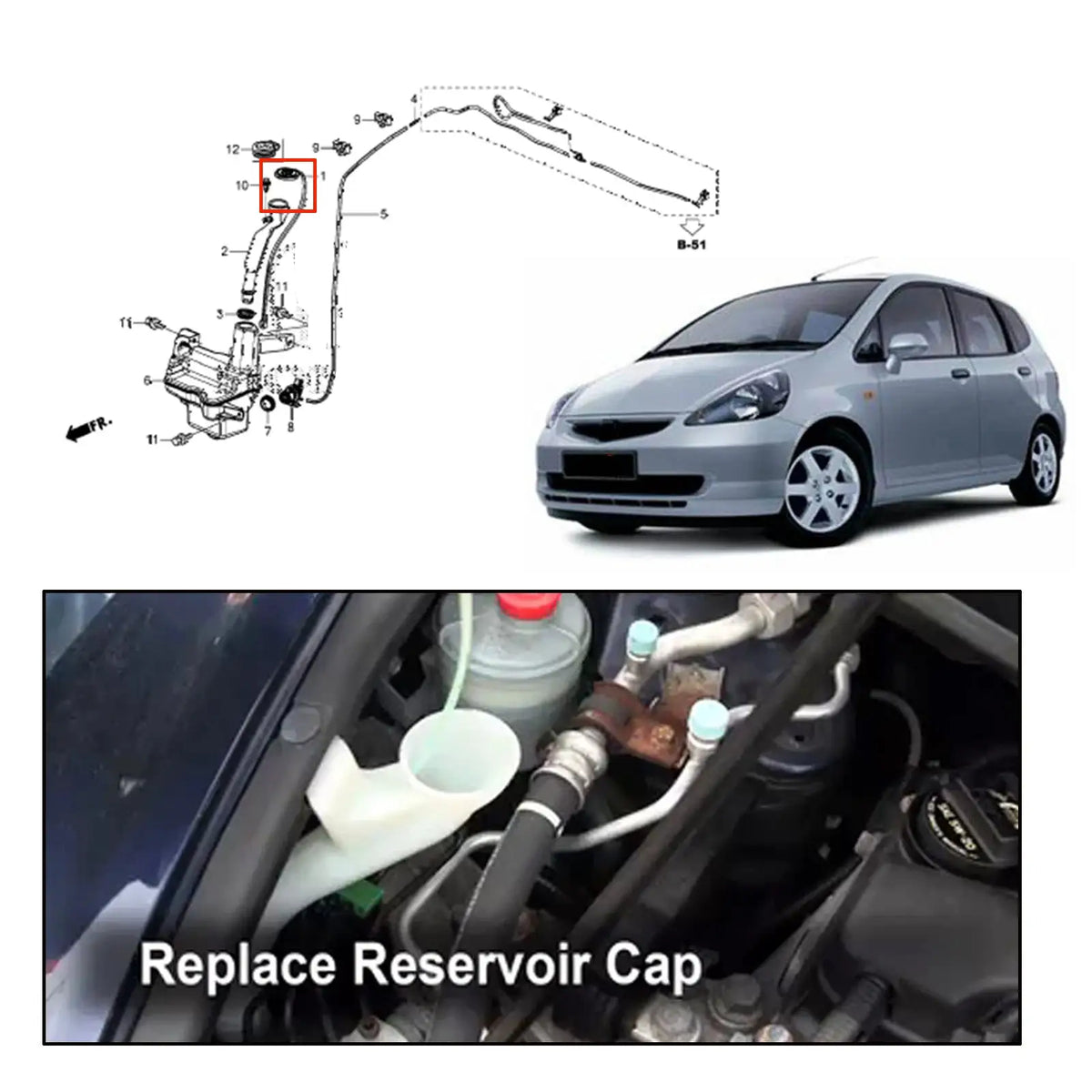 Front Wiper Washer Fluid Reservoir Bottle Lid Cap Cover For Mitsubishi Lancer Ex Galant Fortis Galant 2009 2010 2011 2012 - 2016 by InterCyprus Trading Ltd