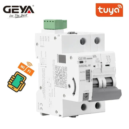 GEYA Smart Wifi MCB Auto Circuit Breaker Recloser 2P 16A-63A GRD9L-W-AC220V Wifi / GYM9-2P-MCB-40A