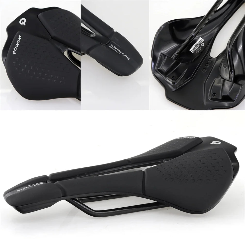 Prologo Scratch M5 Road Bike Saddle with Leather Shell, Lightweight Ergonomic for Road Cyclists