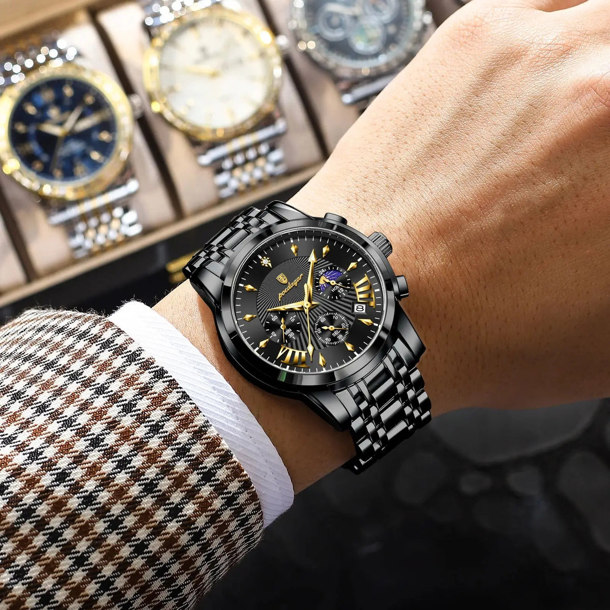 POEDAGAR Original Fashion Men Watch &ndash;Waterproof Chronograph