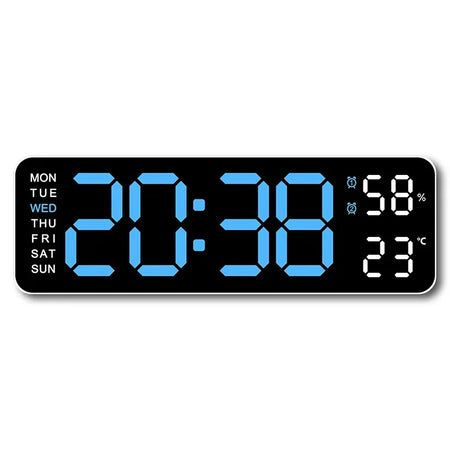 WOKLOK 9 Inch Large Digital Wall Clock &ndash; USB Powered with Temperature and Humidity Display WBL / 9 inch