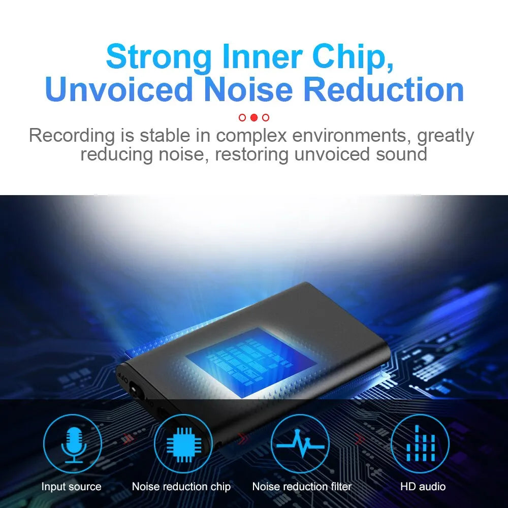 Ultra-Thin Mini Voice Recorder with Sound Activation &amp; HD Noise Reduction