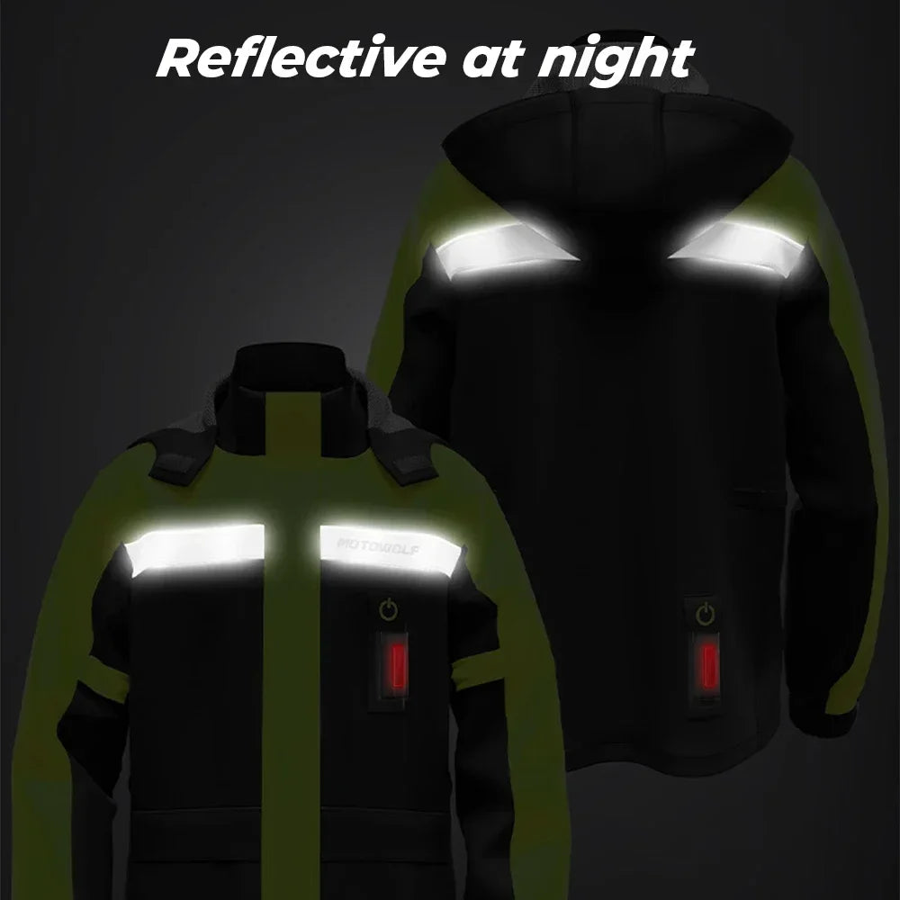 KEMITOUR Summer Motorcycle Raincoat &ndash; LED Alert Rain Gear
