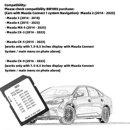Navigation SD GCC Gulf Area Maps 8GB &ndash; Mazda Compatible