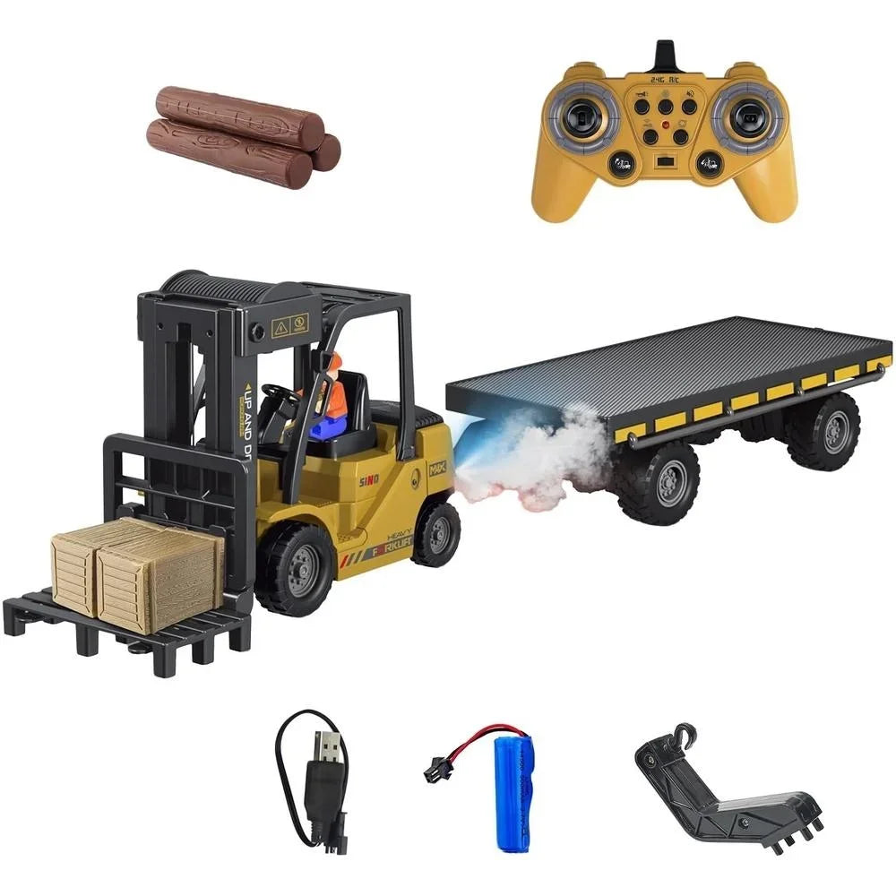 2In1 RC Forklift Truck With Trailer &ndash; Realistic Sound QH9014D