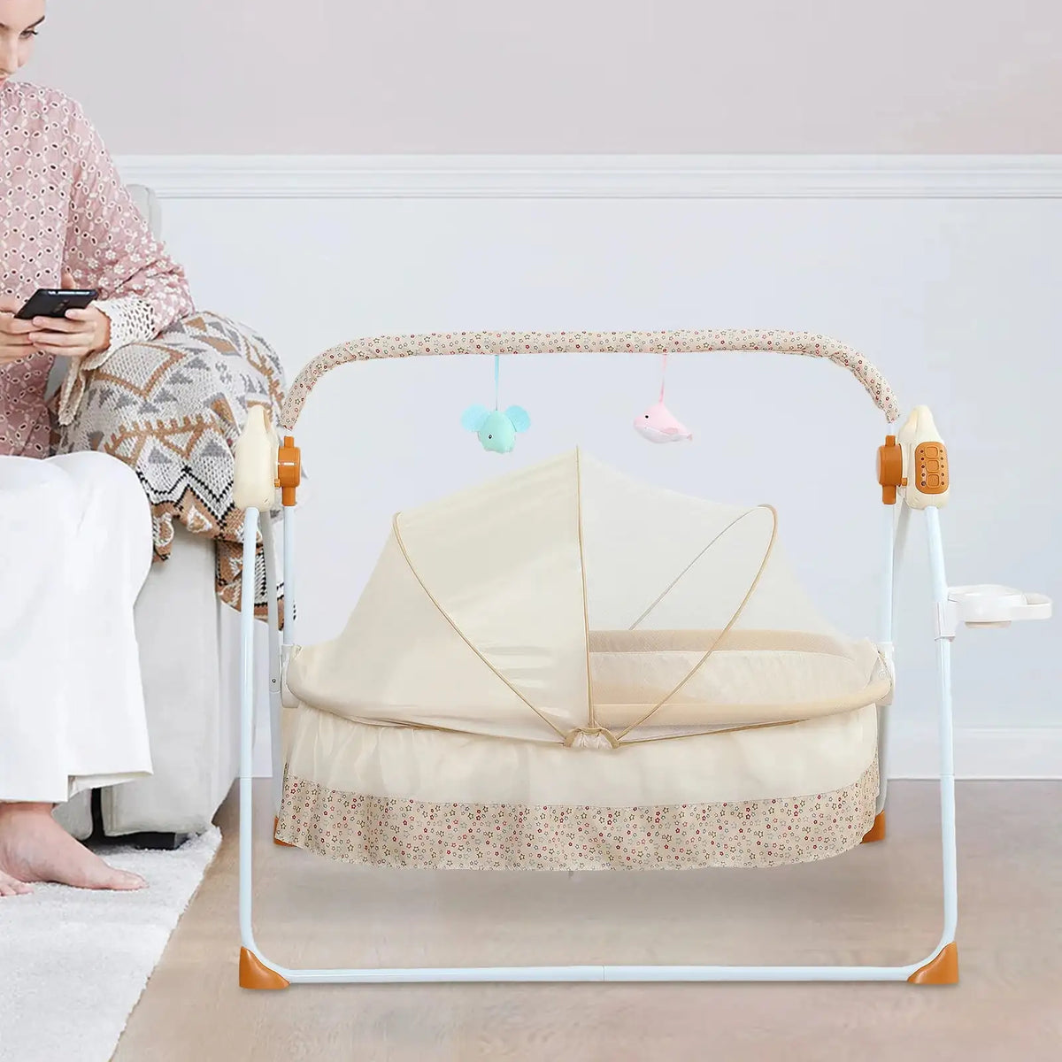 Electric Cradle Foldable Baby Cradle - Music And Swing