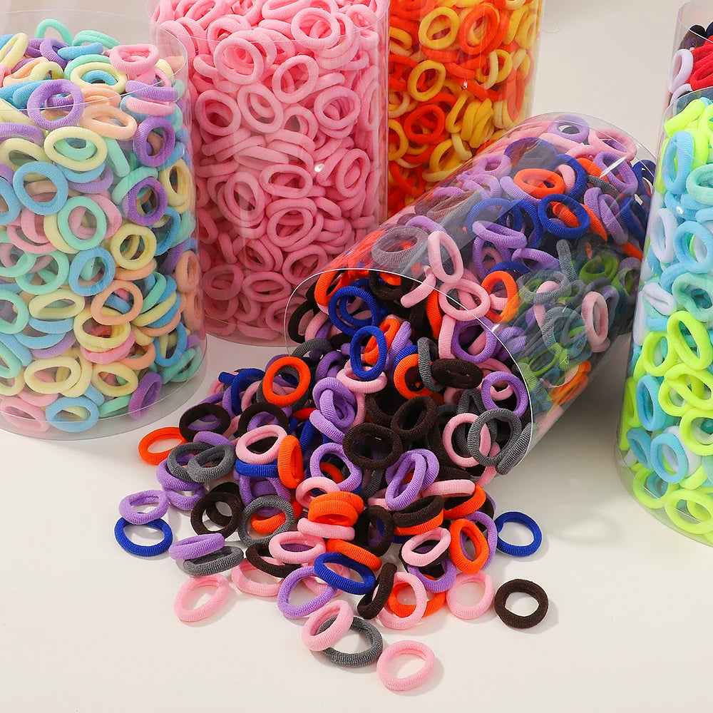 50PCS Colourful Nylon Elastic Hair Ties for Girls and Babies