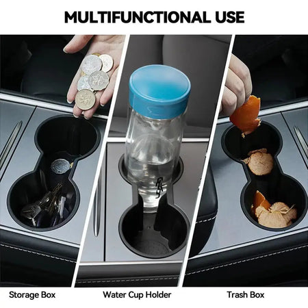Cup Holder For Tesla Model 3/Y 2021+ Center Console Interior Accessories Slot Slip Limit Clip Universal Water Cup Hoder Insert by InterCyprus Trading Ltd
