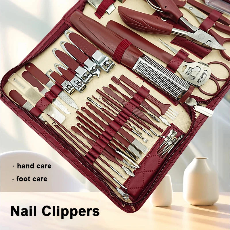 Manicure Stainless Steel 42Pc Travel Kit &ndash; Diamond Zipper