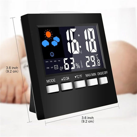 Temperature Humidity Alarm Clock &ndash; Colorful LCD Backlight