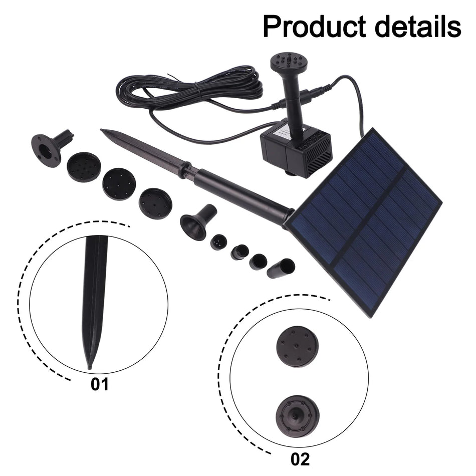 5W Solar Water Pump Oxygen Aerator Garden Decor &ndash; Fast Start