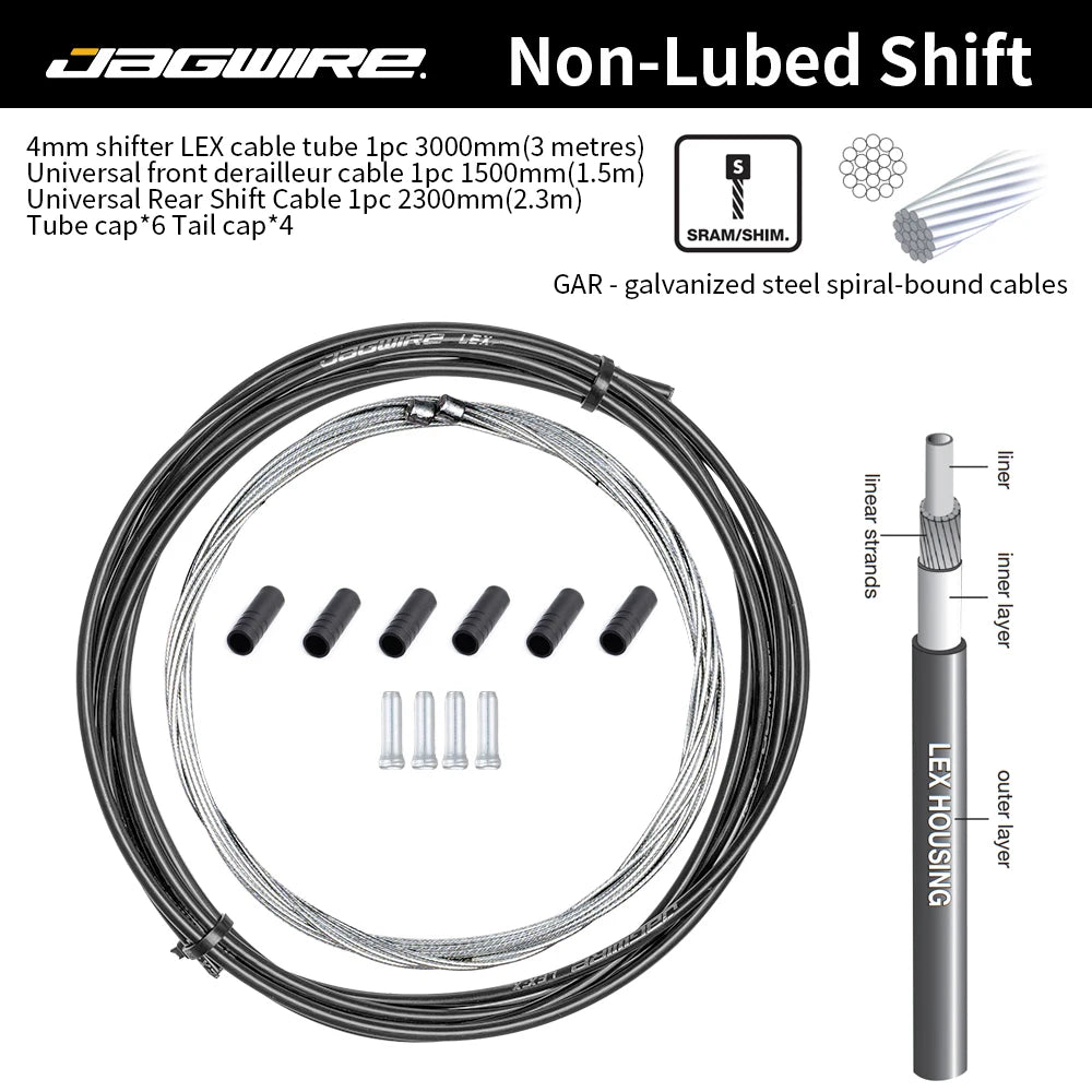 JAGWIRE MTB Road Bike Cable Set &ndash; Durable Brake and Shift Performance