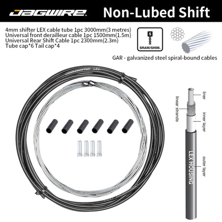 JAGWIRE MTB Road Bike Cable Set &ndash; Durable Brake and Shift Performance