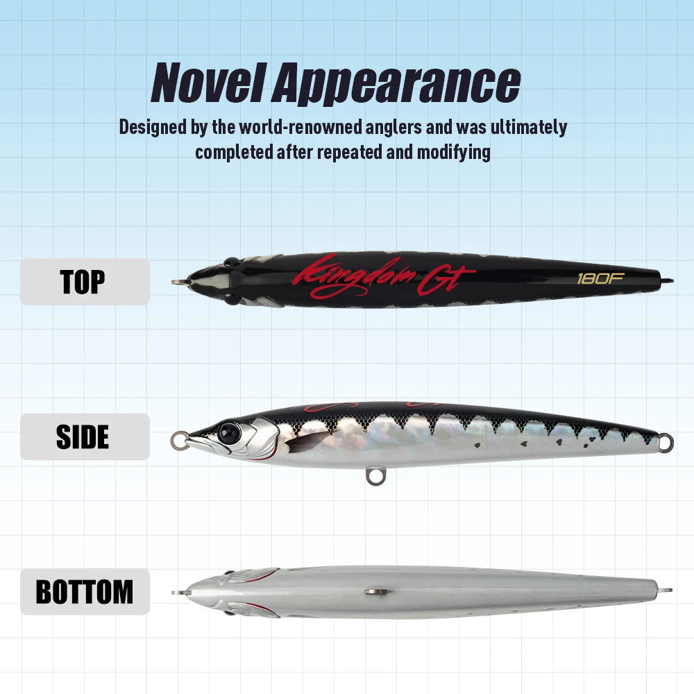 YOOFISH GT Sea Fishing Lure - Topwater Floating Artificial Bait for Tuna &amp; GT