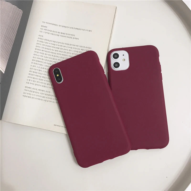Wine Red Matte Phone Case - iPhone 12/11/13 Pro XS Max XR X 8 7 6S 6 Plus SE 2020