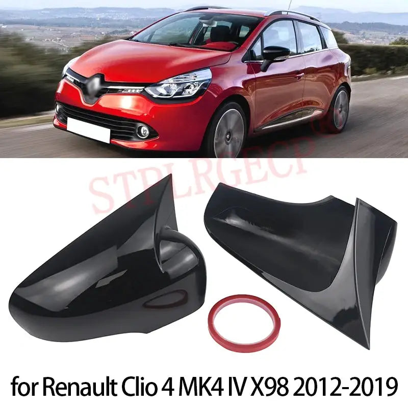 Rearview Side Wing Mirror Cover Cap Glossy Black Add-on M Style Shell for Renault Clio 4 MK4 IV X98 2012-2018 2019 by InterCyprus Trading Ltd