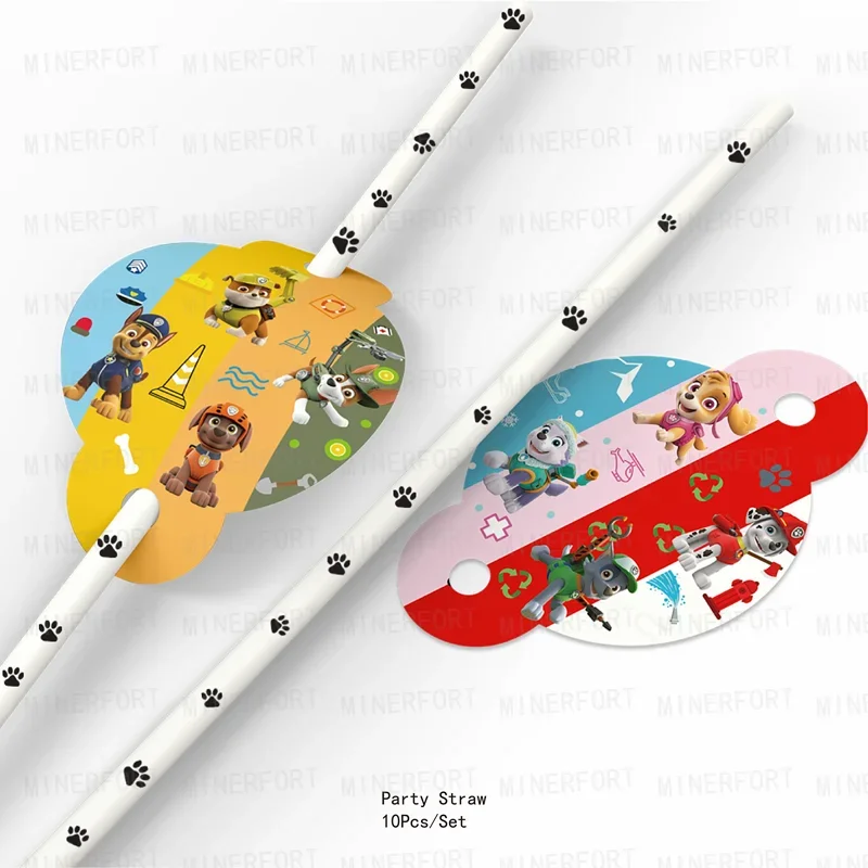 Birthday Party Decorations &amp; Tableware Set Straws 10pcs