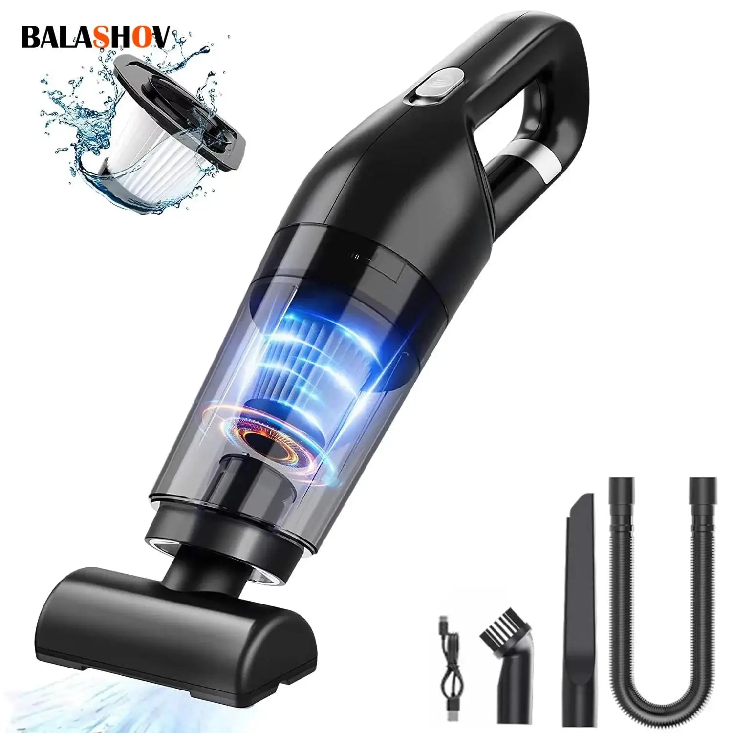 Balashon Cordless Mini Vacuum Cleaner For Car Pet Hair