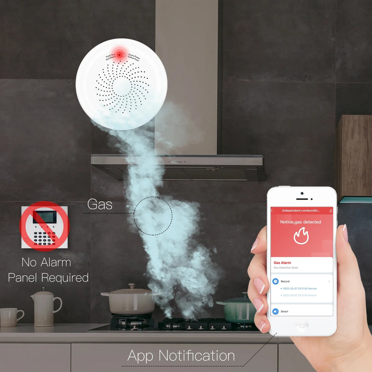 ZSS-QY-GL-U-EN &ndash; ZigBee Gas Leakage Detector with Tuya App