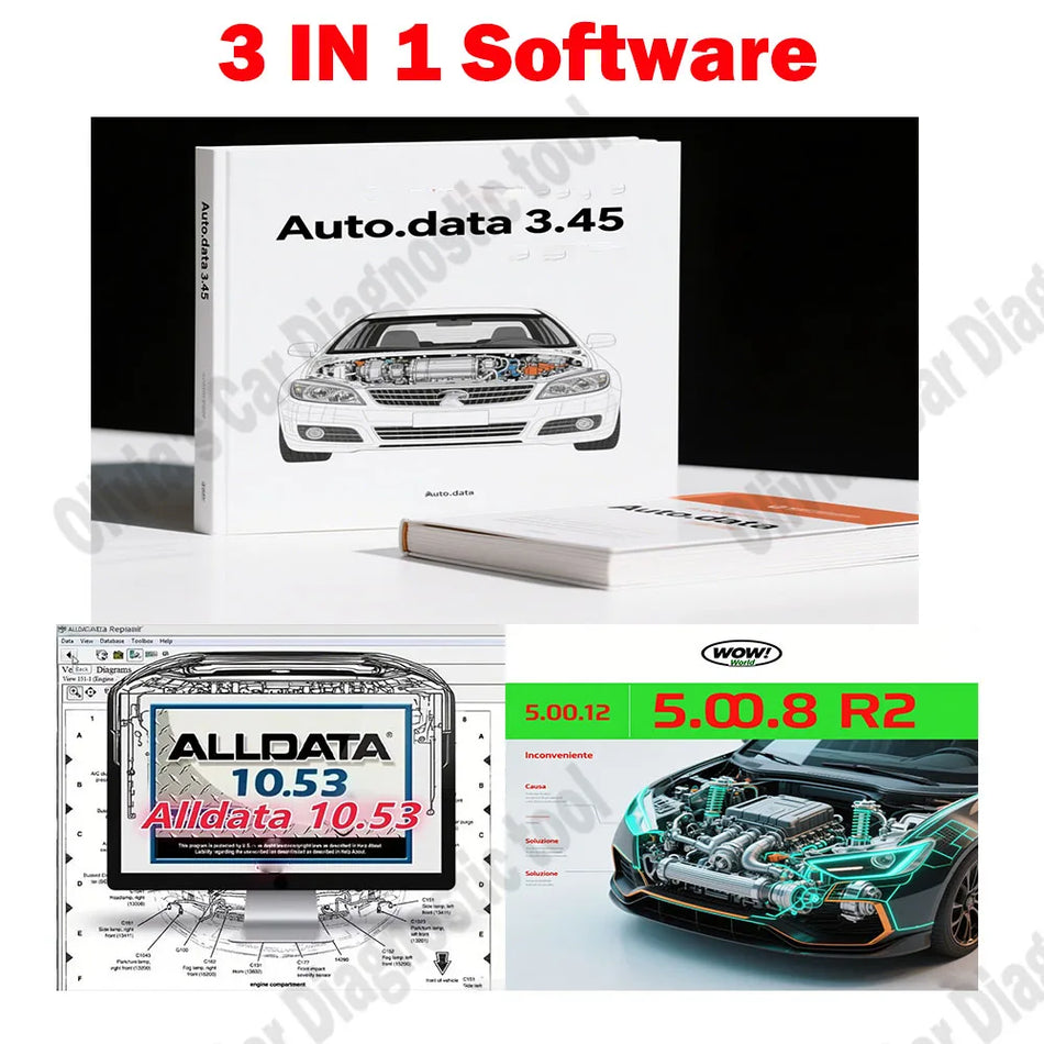 Scanner de diagnosticare auto OBD2 cu AutoData 3.45 și software Alldata